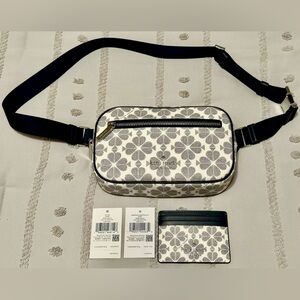 Kate Spade Floral Belt Bag With Matching Card Holder
